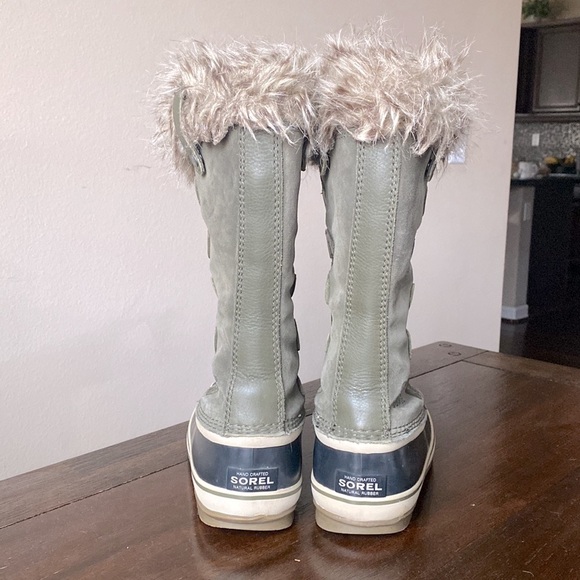 Joan of Arctic Army Green Leather Suede Snow Boots - Picture 3 of 7